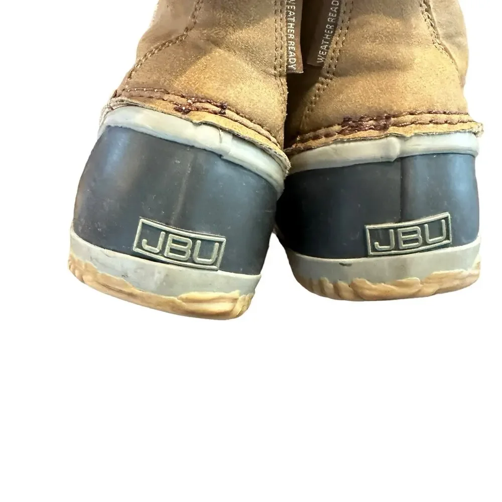 JBU Women’s Nala duck boots, short bootie, brown tan size 9